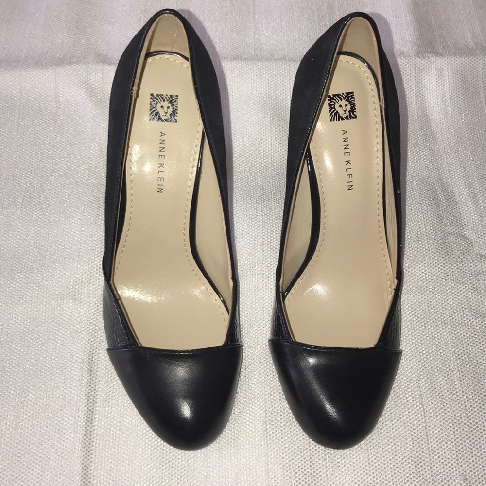 Anne Klein QENA Heels Pump Suede Leather Black